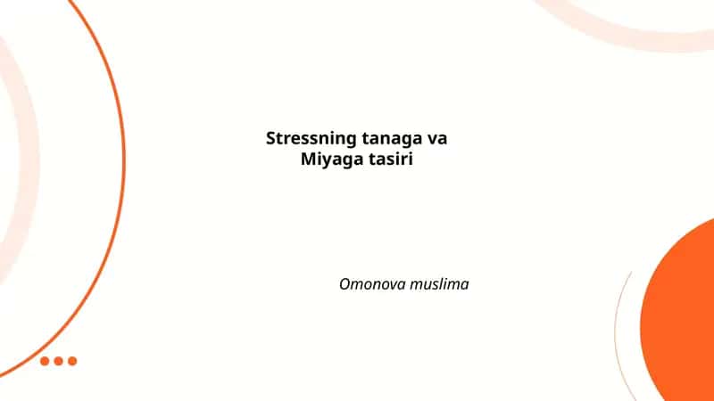 Stressning tanaga va miyaga tasiri