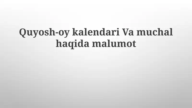 Quyosh-oy kalendari
