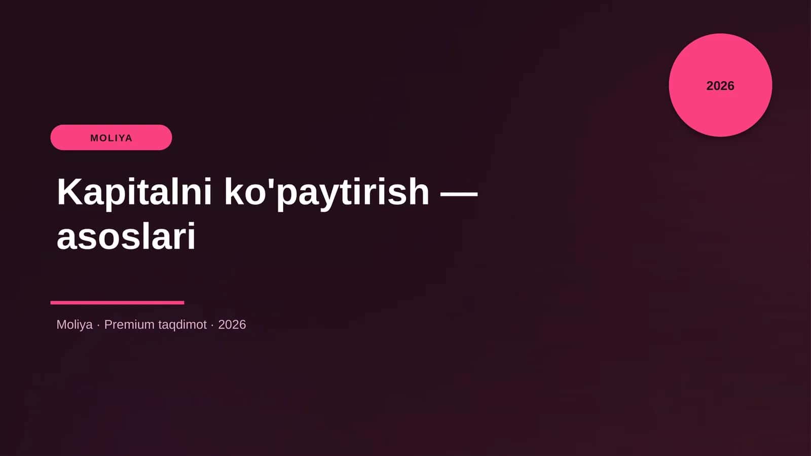 Kapitalni ko'paytirish — asoslari