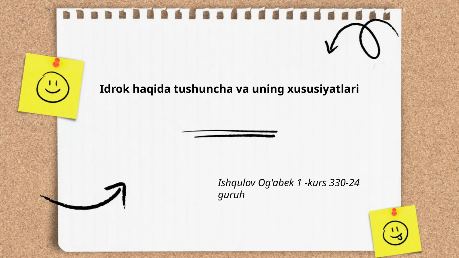 Idrok haqida tushuncha va uning xususiyatlari