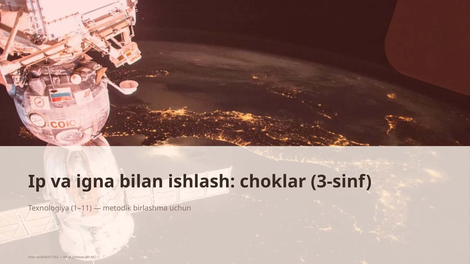 Ip va igna bilan ishlash: choklar (3-sinf)