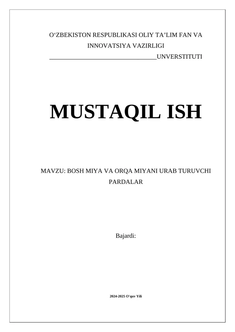 Bosh miya va orqa miyani urab turuvchi pardalar