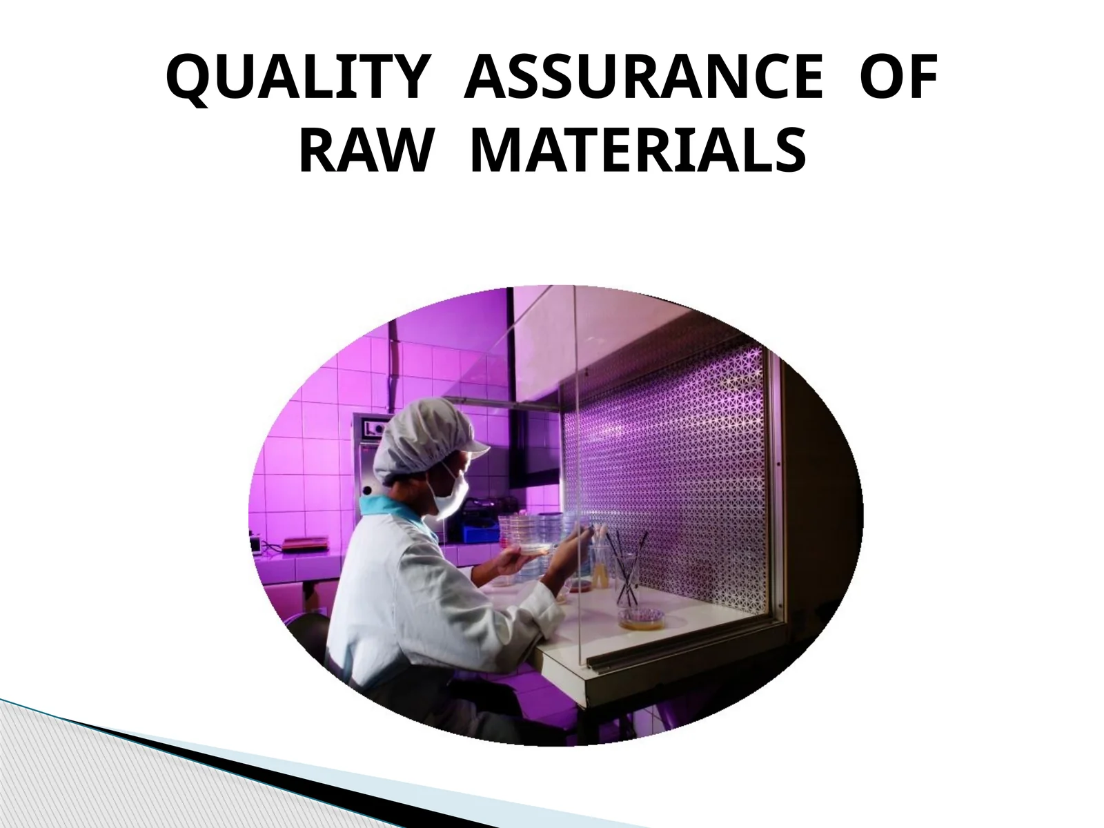 Definitions of Quality Assurance of Raw Materials