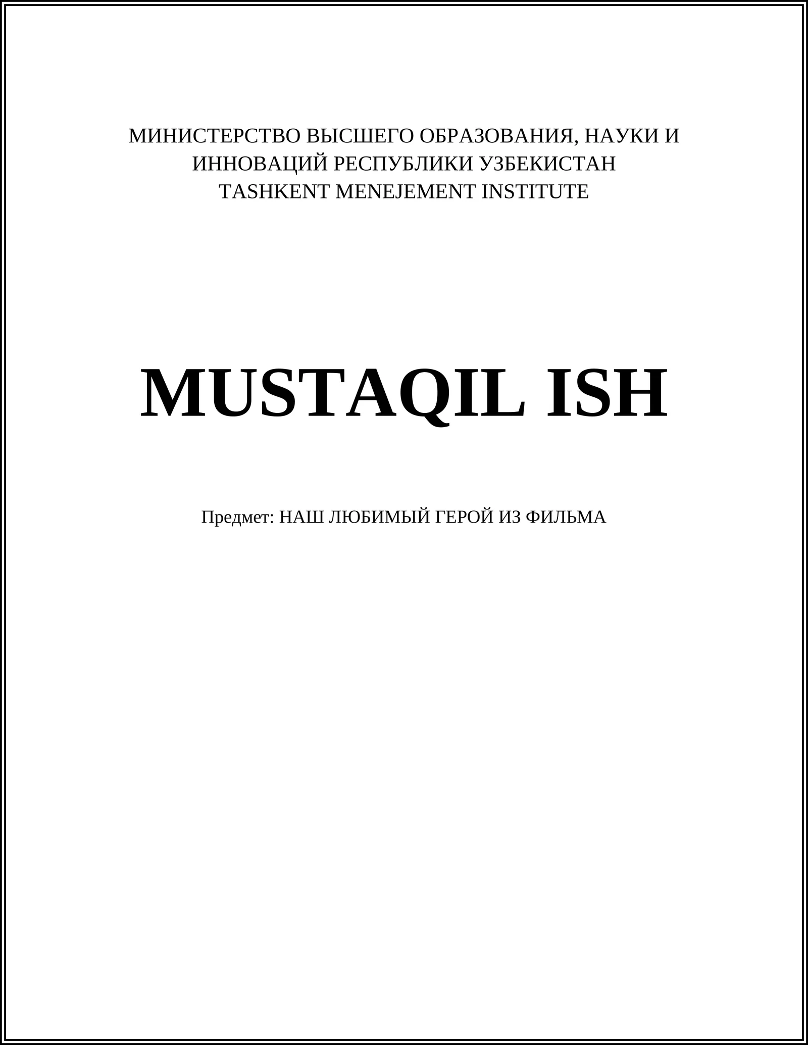 MUSTAQIL ISH