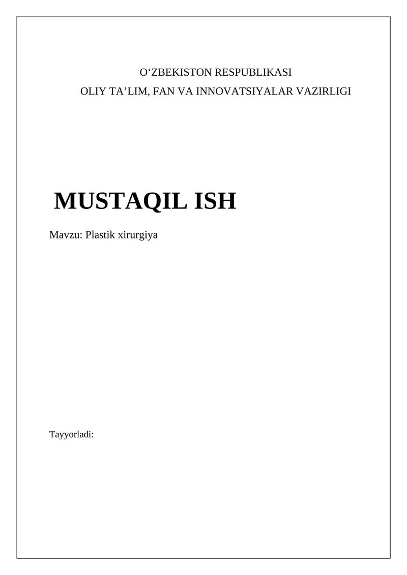 Plastik xirurgiya