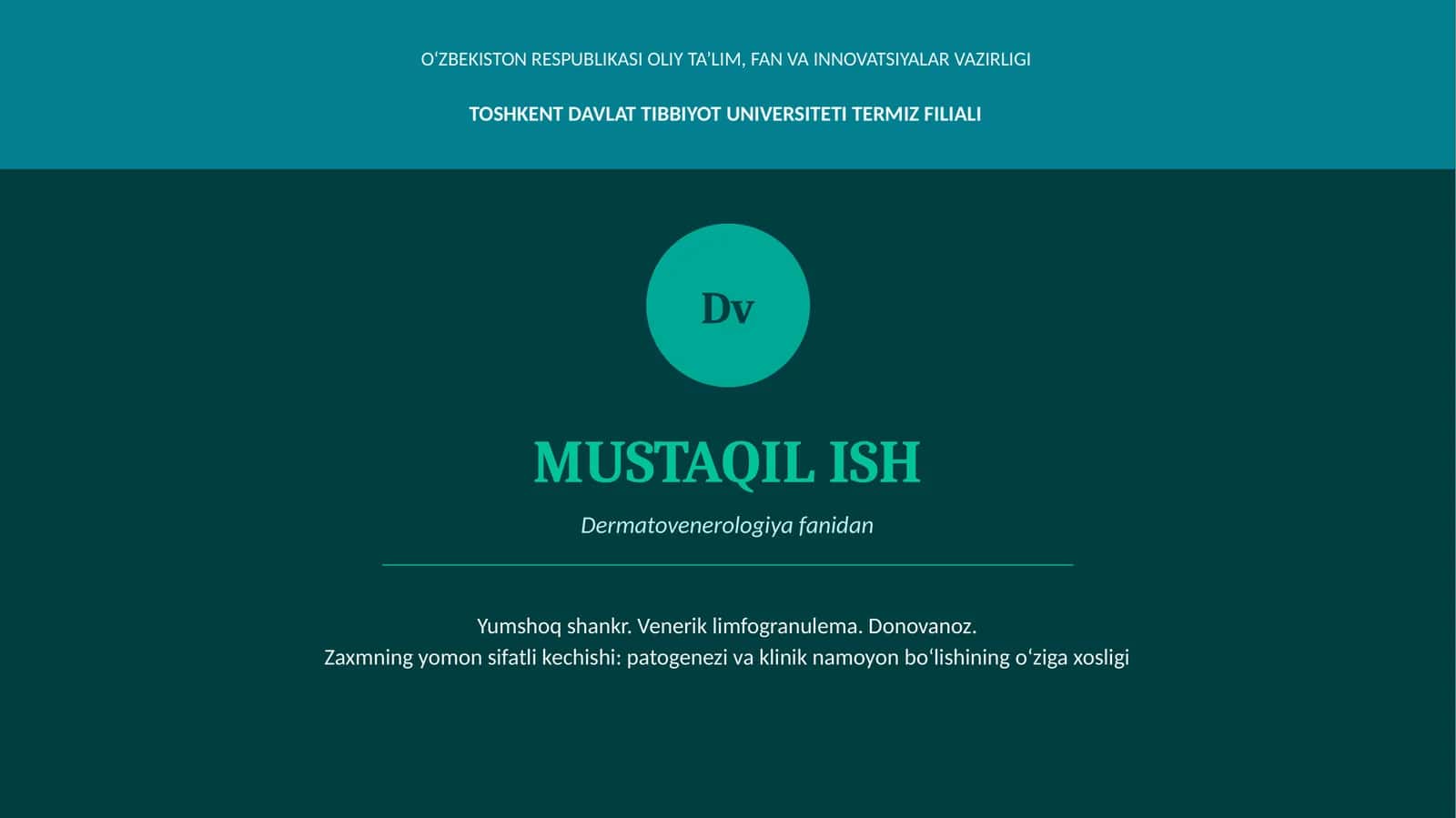 Dermatovenerologiya fani