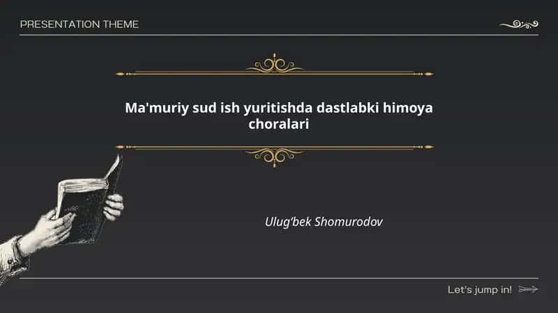 Ma'muriy sud ish yuritishda dastlabki himoya choralari