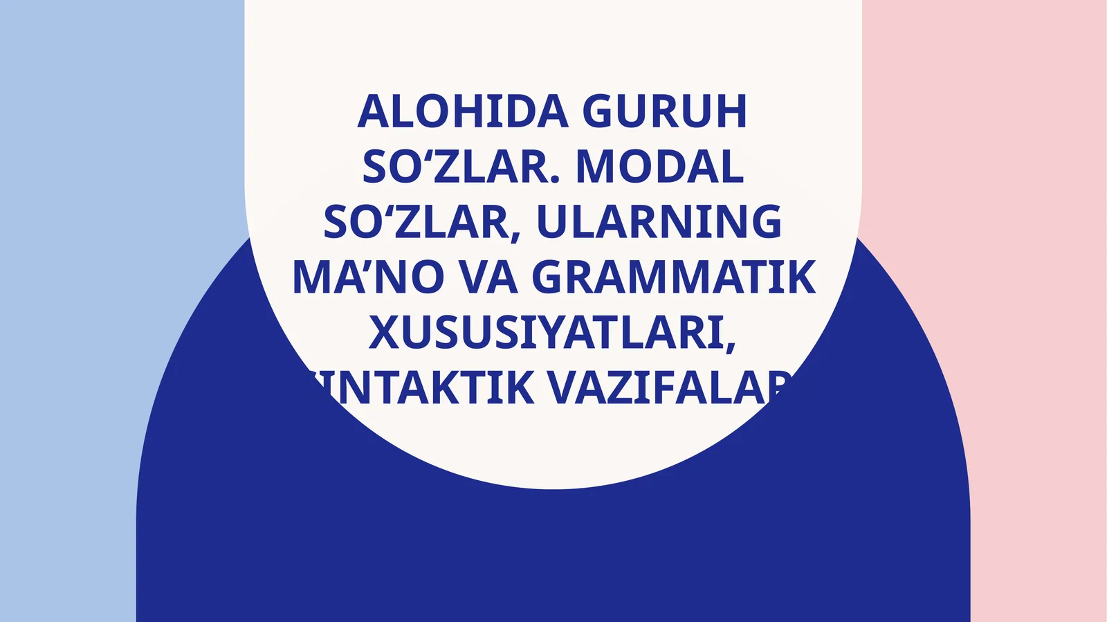 Alohida guruh so‘zlar. Modal so‘zlar, ularning ma’no va grammatik xususiyatlari, sintaktik vazifalari