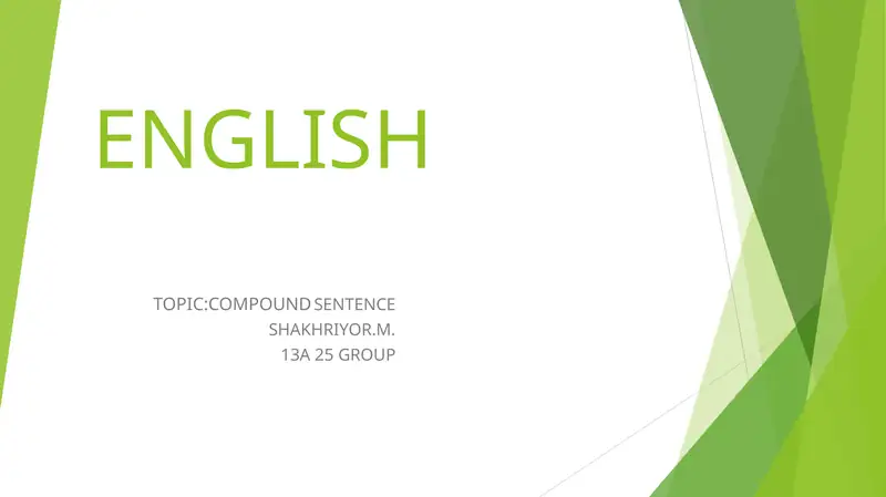 Compound Sentence