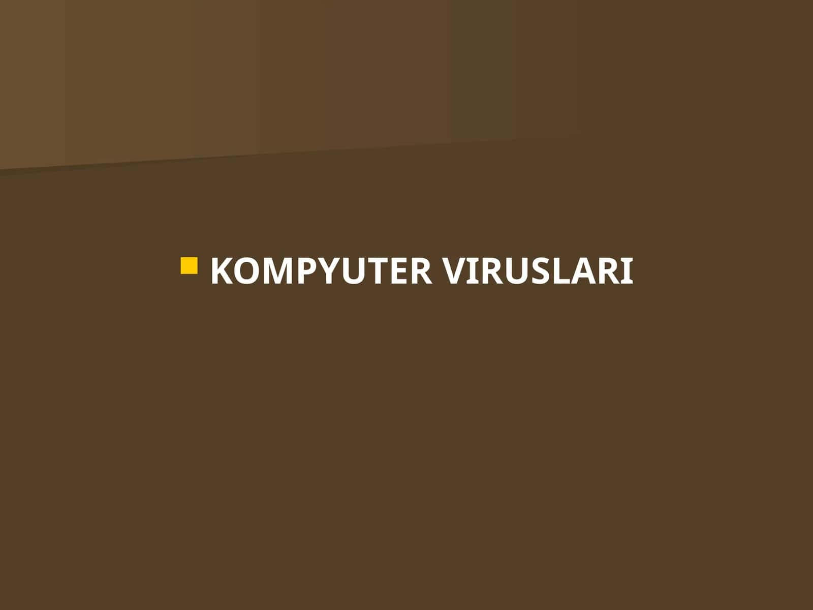 KOMPYUTER VIRUSLARI