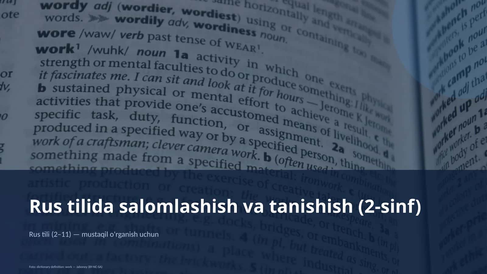 Rus tilida salomlashish va tanishish (2-sinf)