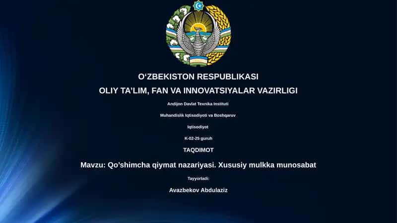 Qo’shimcha qiymat nazariyasi