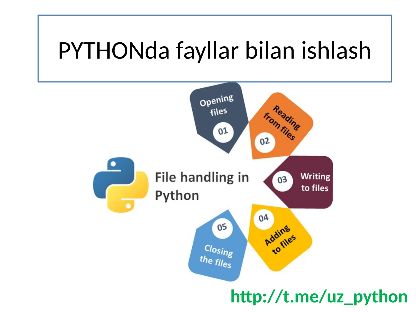 PYTHONda fayllar bilan ishlash