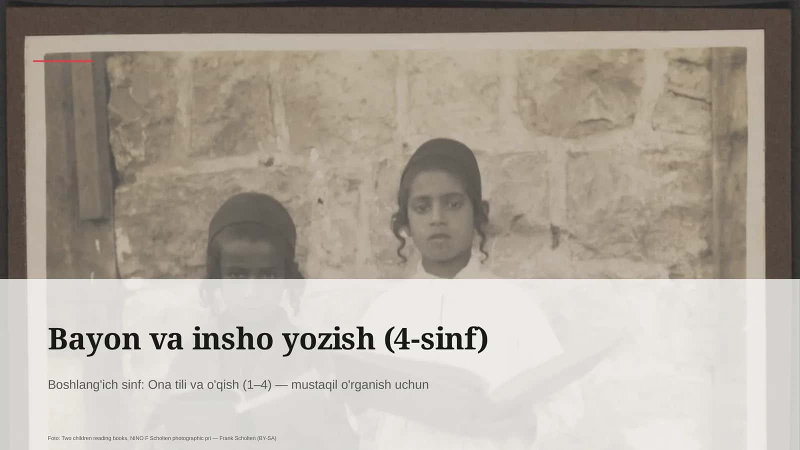 Ona tili va o'qish