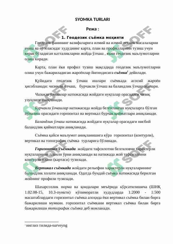 SYOMKA TURLARI