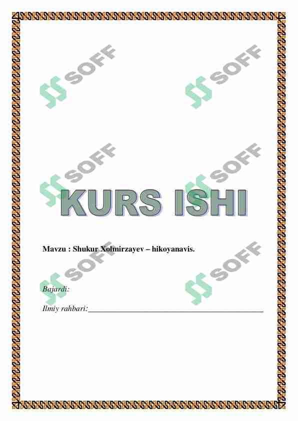 Shukur Xolmirzayev