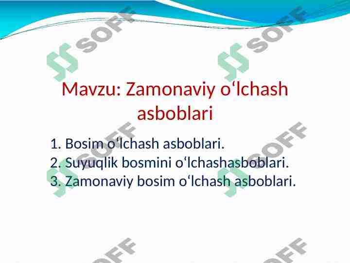 Zamonaviy bosim oʻlchash asboblari