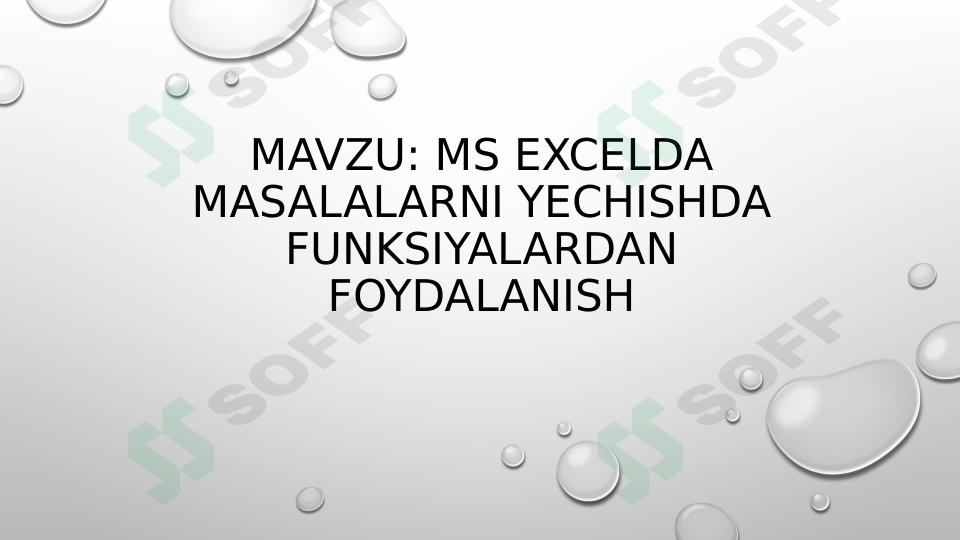 Excelda funksiyalar