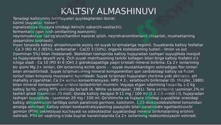 KALTSIY ALMASHINUVI