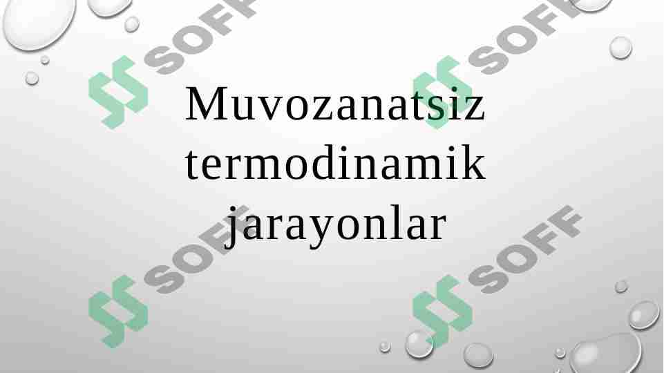 Muvozanatsiz termodinamik jarayonlar
