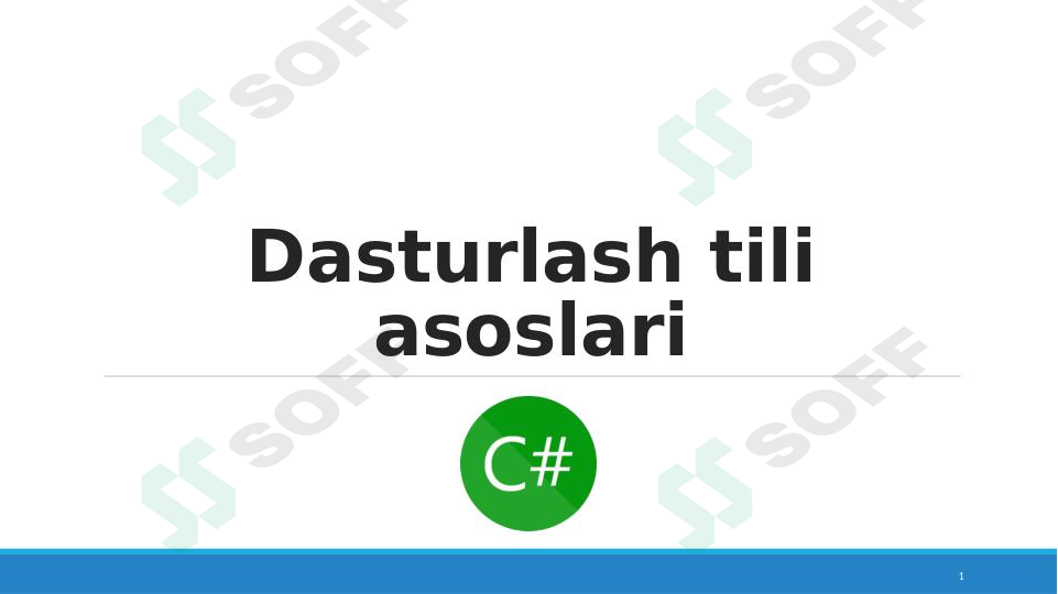 Dasturlash tili asoslari C#