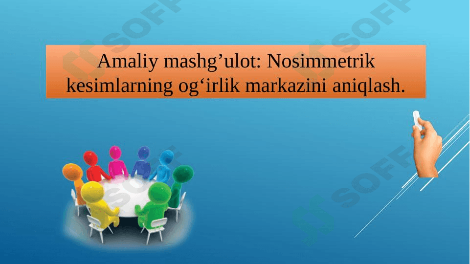 Nosimmetrik kesimlarning og‘irlik markazini aniqlash