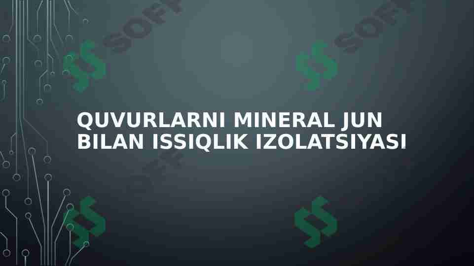 Quvurlarni mineral jun bilan issiqlik izolyatsiyasi