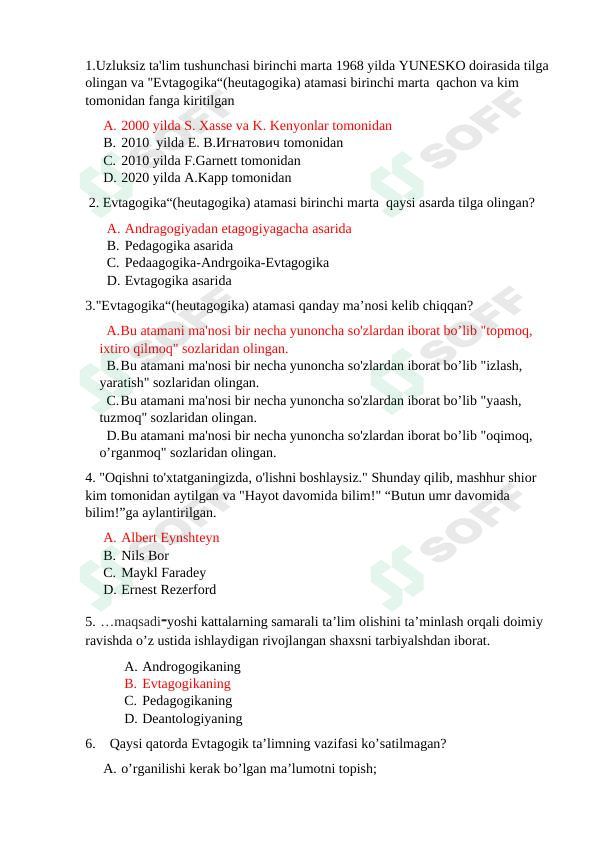 Pedagogikdan test