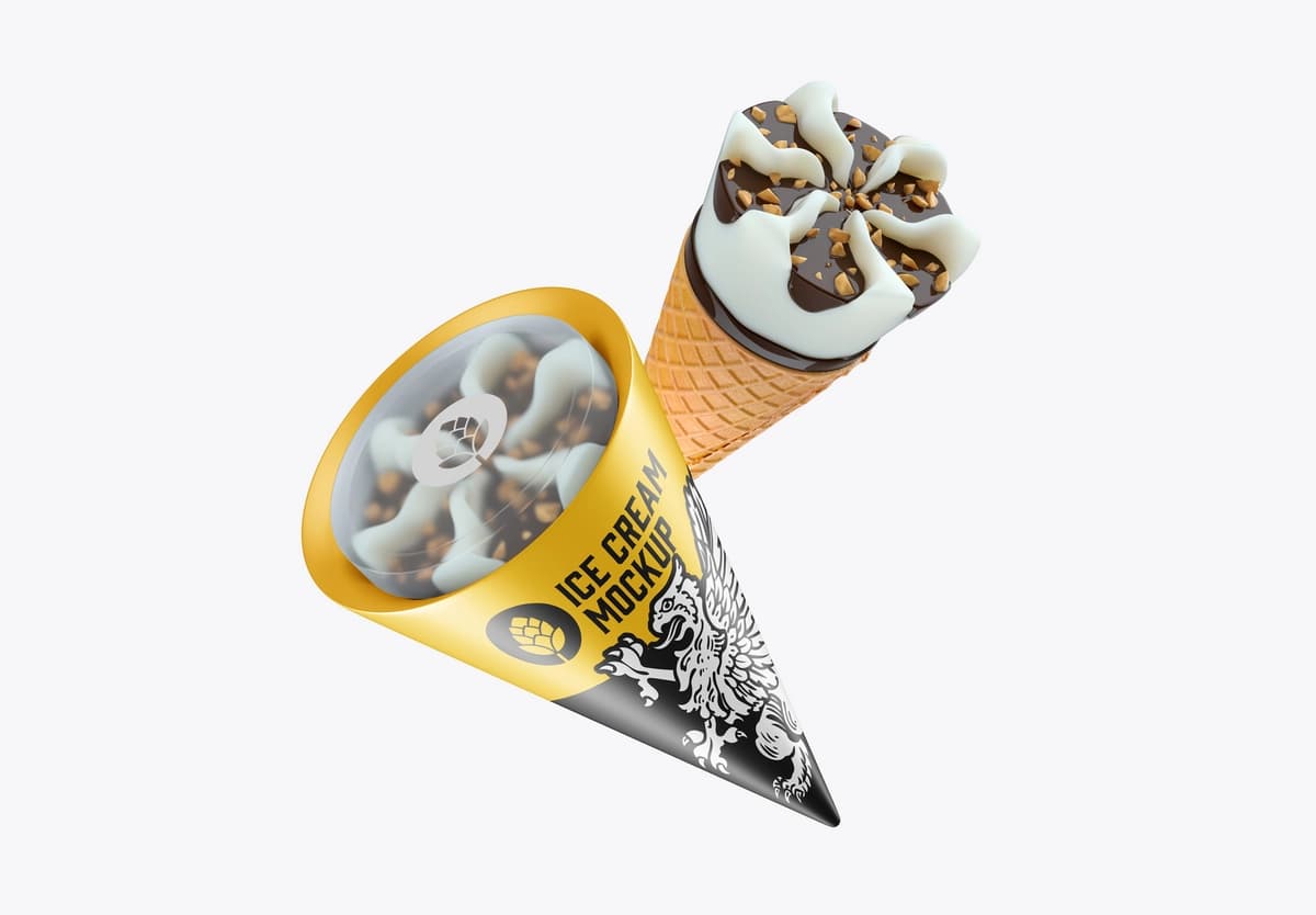 Muzqaymoq koni maketi | Ice cream cone mockup