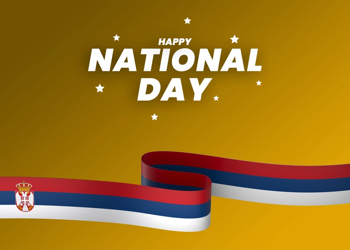 Serbiya bayrog'i elementi dizayni milliy mustaqillik kuni banner lentasi | Serbia flag element design national independence day banner ribbon
