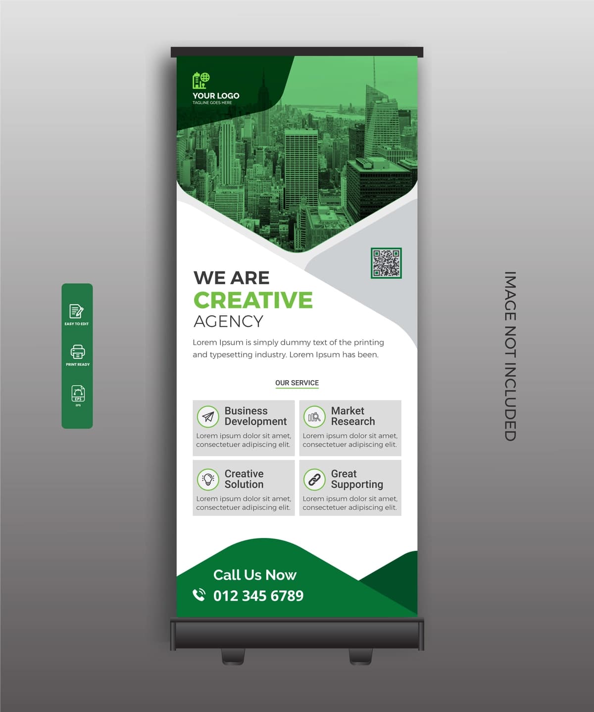 Korporativ biznes toʻplami banner shablon vektori | Corporate business rollup banner template vector