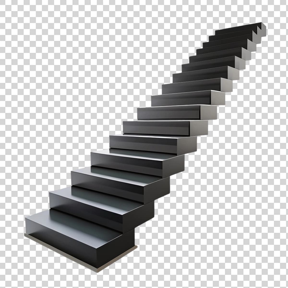 Qora zinapoyalar izolyatsiya qilingan shaffof fon | Black stairs isolated transparent background