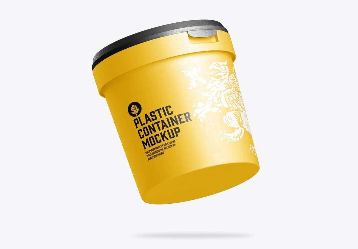 Plastik bo'yoq chelak maketi | Plastic paint bucket mockup