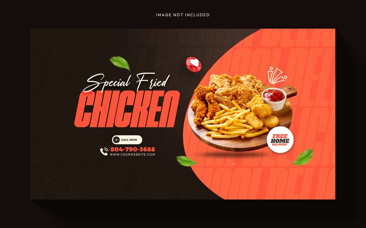 Oziq-ovqat menyusi restorani veb-banner qopqog'i shablonining dizayni | Food menu restaurant web banner cover template design