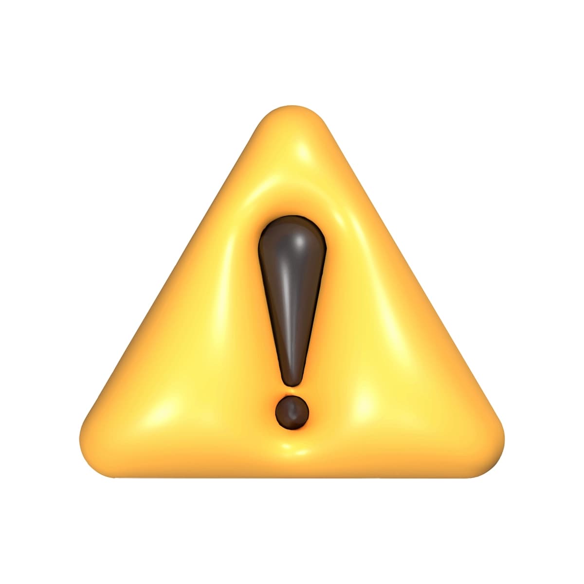 3D sariq uchburchak undov belgisi belgisi | 3d yellow triangle exclamation mark icon