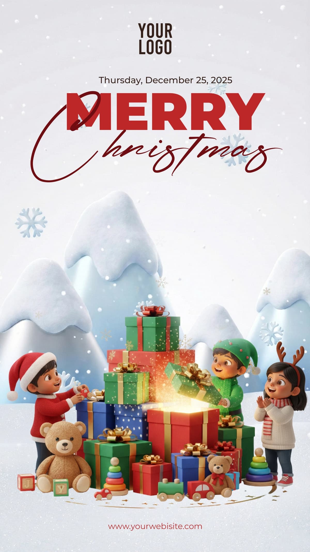 Rojdestvo sovg'alarini ochayotgan quvnoq bolalar | Joyful children opening christmas presents