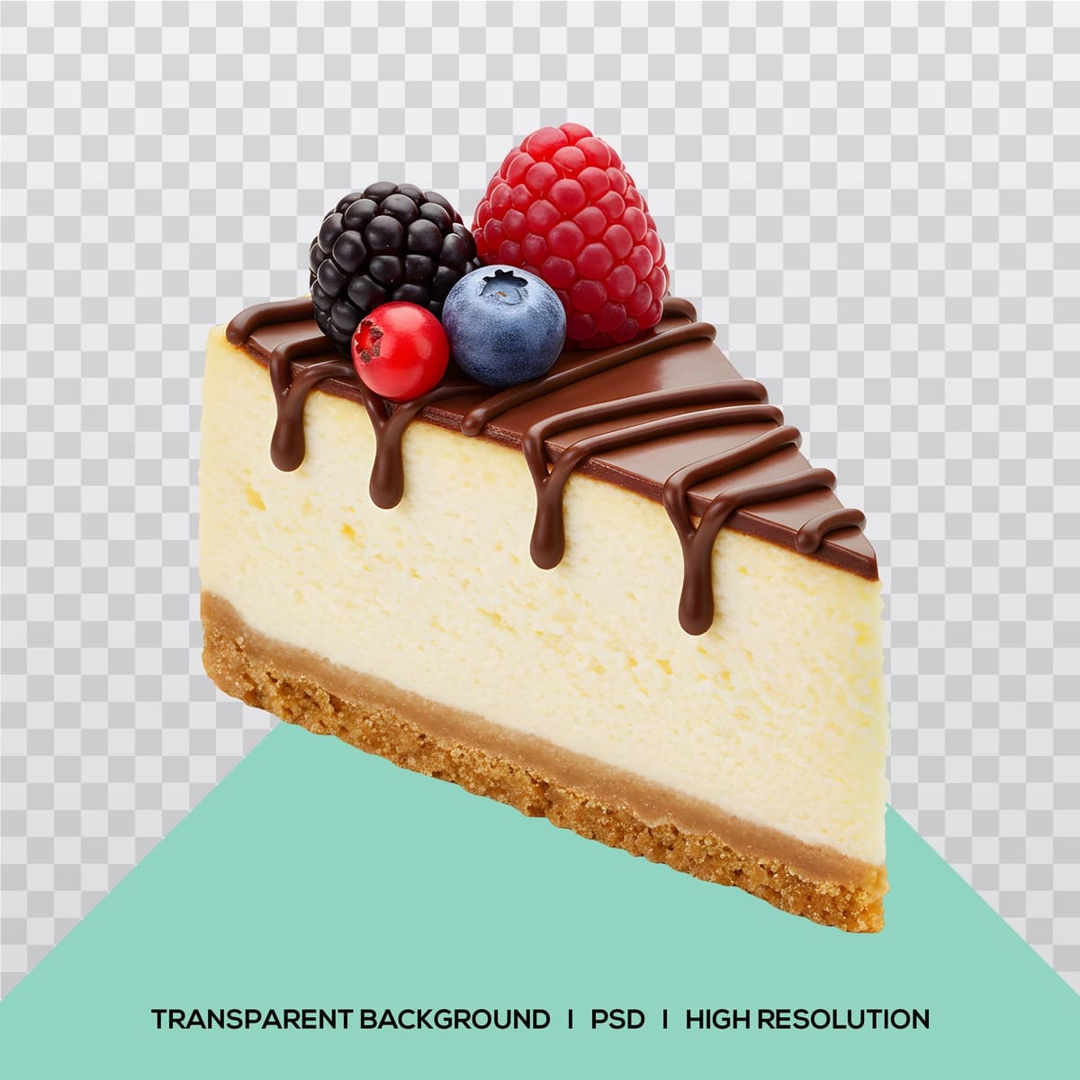 Rezavorlar bilan mazali cheesecake bo'lagi | Delicious cheesecake slice with berries chocolate drizzle