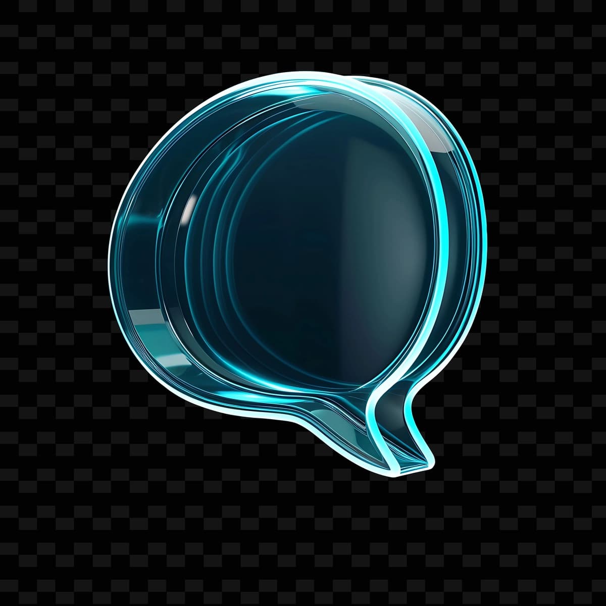 Transluce png yordamida silliq egri chiziqli nutq pufakchasi 3D belgisi | Speech bubble 3d icon with smooth curves made with transluce png