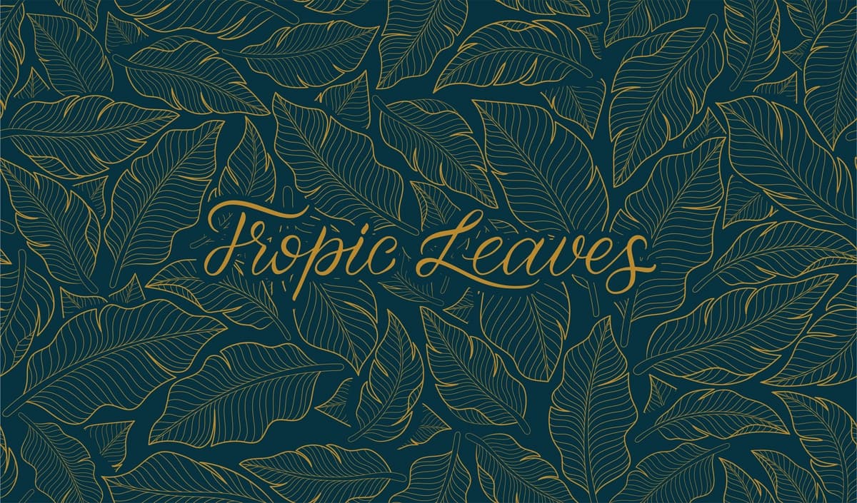 Choksiz naqshli oltin banan barglari qo'lda chizilgan oqlangan | Seamless pattern golden banana leaves line art handdrawn elegant