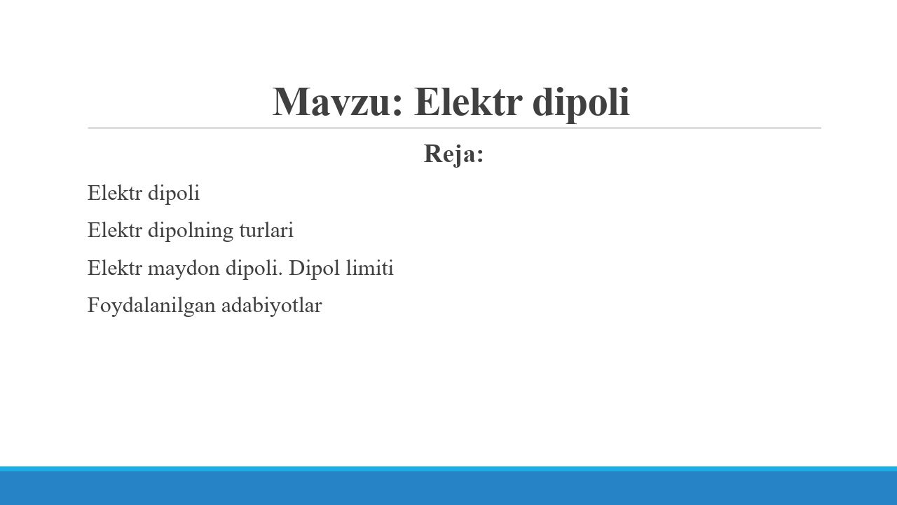 Elektr dipoli