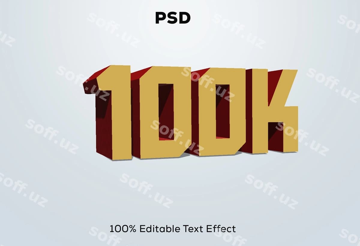 100k 3D matn effekt | 100k 3d text effect