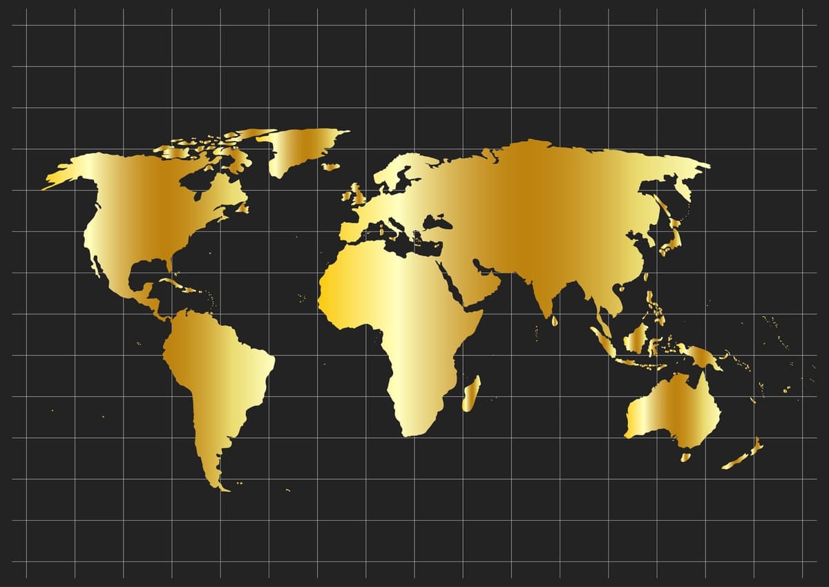 Jahon xaritasi vektori izolyatsiya qilingan qora fon tekis yer xaritasi shabloni | World map vector isolated black background flat earth map template