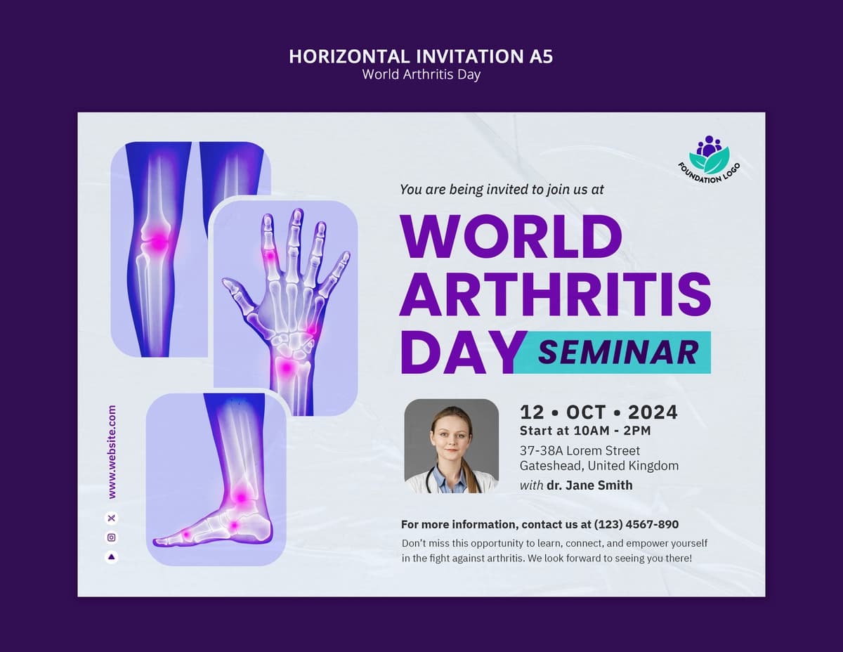 Jahon artrit kuni shablon dizayni | World arthritis day template design