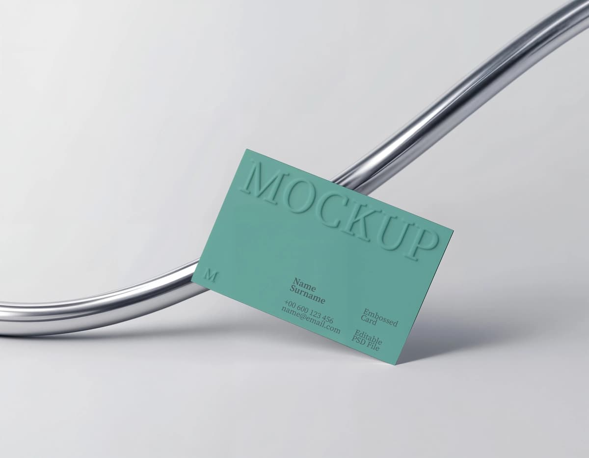 Vizit kartasi bo'rtma maketi | Business card emboss mockup