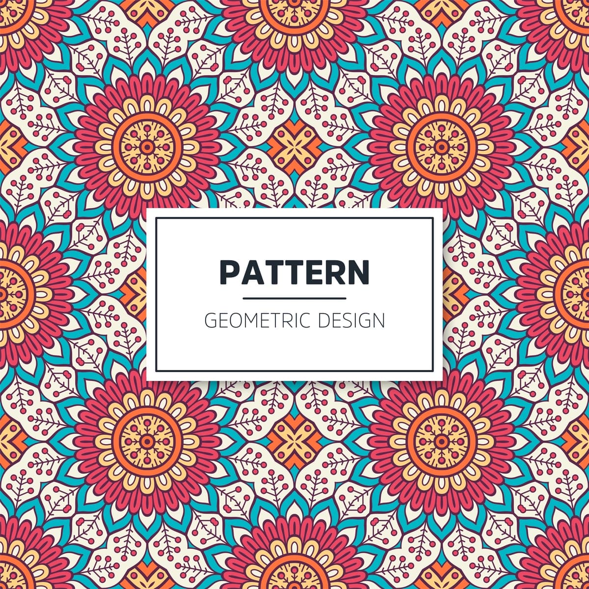 Rangli mandala choksiz naqsh | Colorful mandala seamless pattern