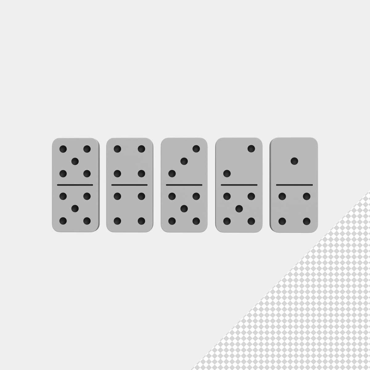 Izolyatsiya qilingan premium psd dominolarini yoping | Close up dominoes isolated premium psd