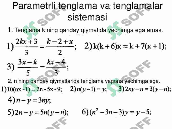 Parametrli tenglamalar