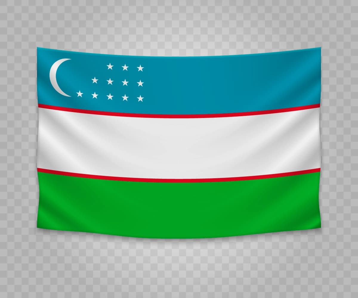 Haqiqiy osilgan bayroq o'zbekiston | Realistic hanging flag uzbekistan