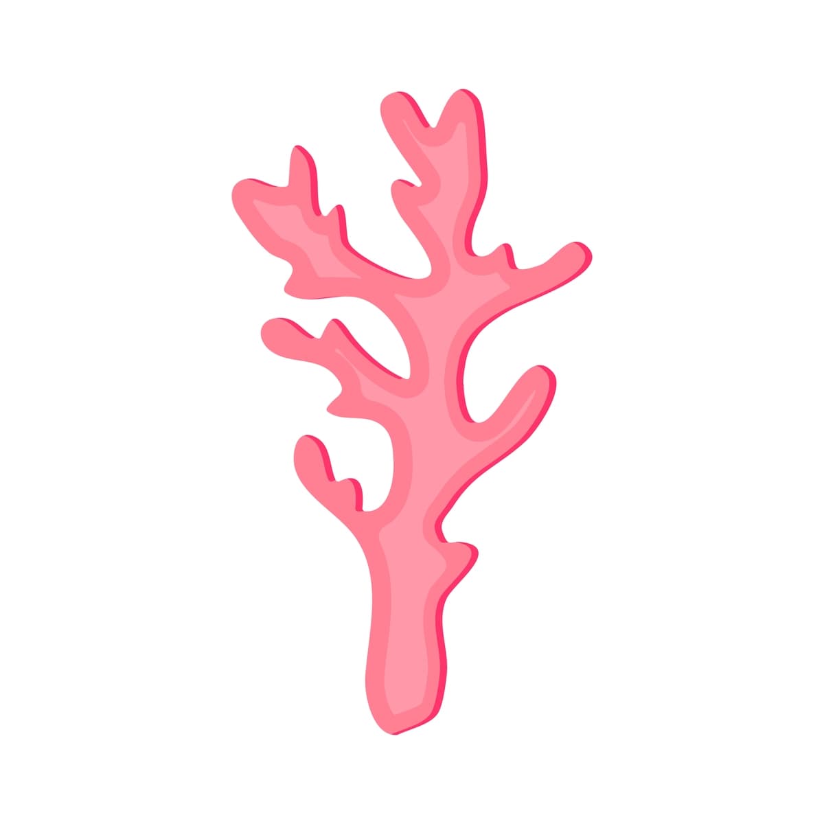 Pushti marjon izolyatsiya qilingan shoxli marjon oq fon | Pink coral isolated branch coral white background