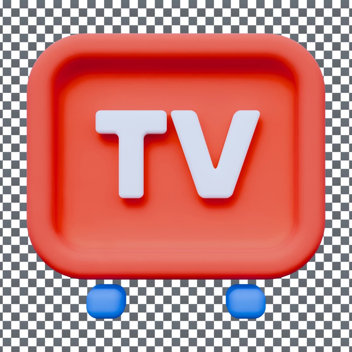 Psd 3D televizor belgisi izolyatsiya qilingan shaffof fon | Psd 3d tv icon isolated transparent background